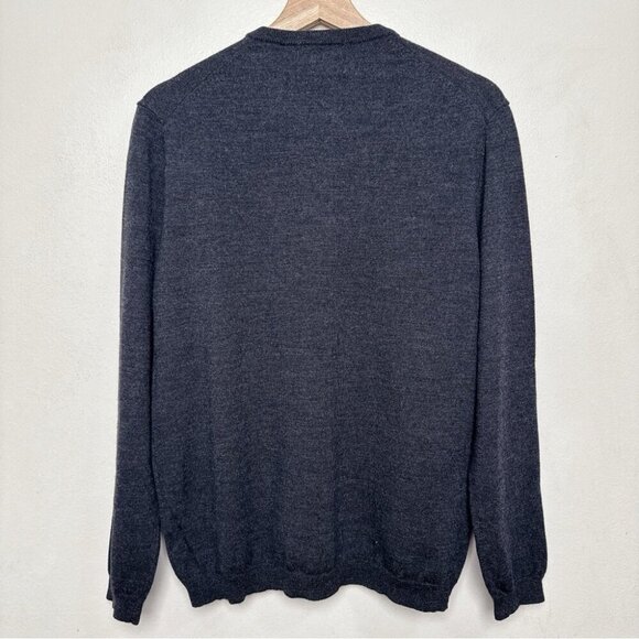 Calvin Klein Mens Large Extra Fine Merino Wool Vneck Sweater In Grey Color - Picture 16 of 16